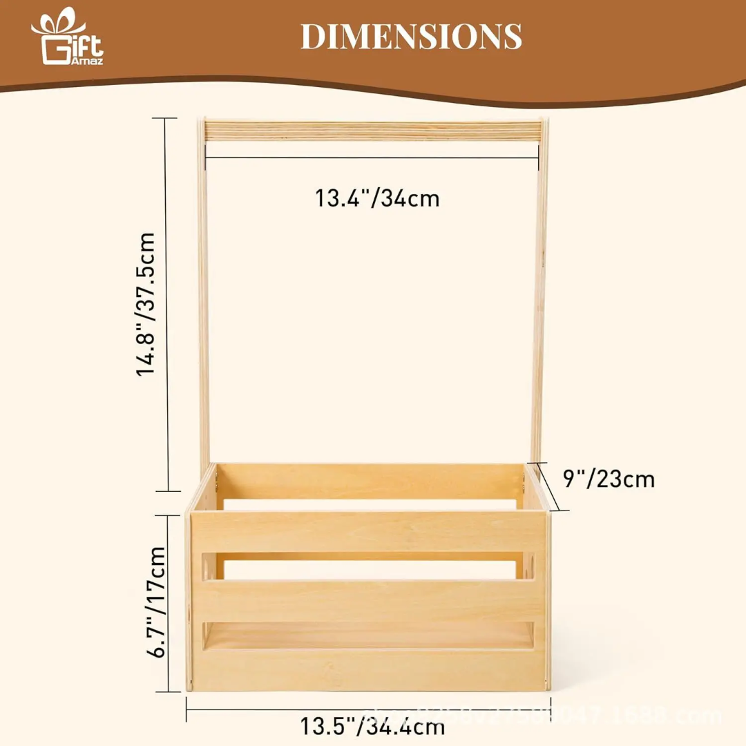 Mini penderie en bois pour bébé avec rangement – Organisateur vêtements bébé Dakar – Image 3