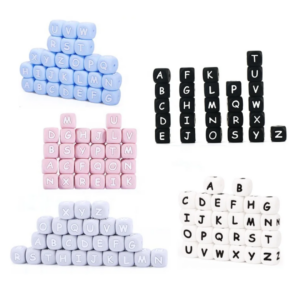 Perles Silicone Alphabet pour Attache Sucettes Maternita