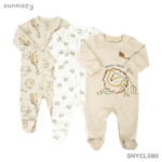 Ensemble 3 Pyjamas Bébé Grenouilleres en Coton – Marque Sunnozy (0-12mois) Dakar