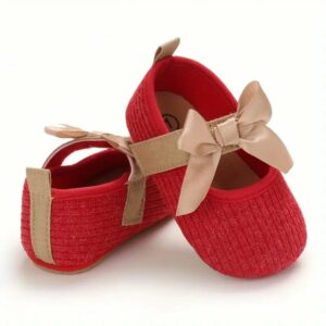 chaussures-bebe-fille-rouge-avec-noeud-confort-elegance-maternita-dakar