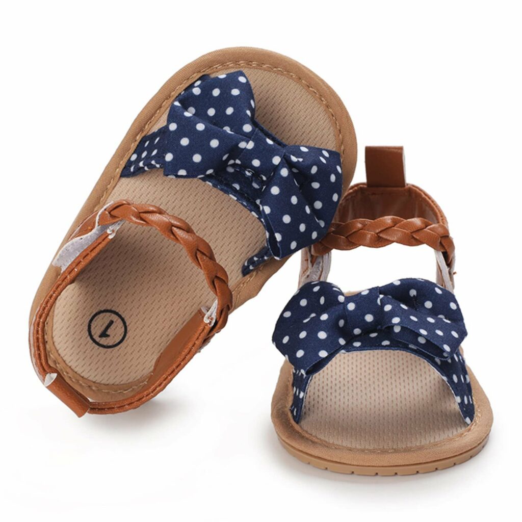 Sandales bébé fille avec nœud à pois Chaussures Bébé – Confort & élégance | Maternita Dakar