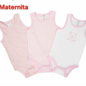 Ensemble de 3 Bodys Bébé Sans Manches – Douceur & Confort | Bambinerie Maternita Dakar