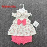 Ensemble Bébé Fille 3 Pieces avec Bandeau Fleuri avec Bloomer et Bandeau – Élégance & Confort | Bambinerie Maternita Dakar
