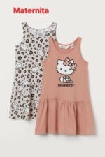 Lot de 2 Robes Fille en Coton Zara – Hello Kitty | Confort & Style chez Maternita Dakar