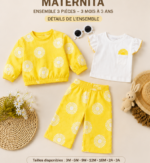 Ensemble Fille 3 Pièces Fleur – 3 Mois à 5Ans | Bambinerie Maternita Dakar