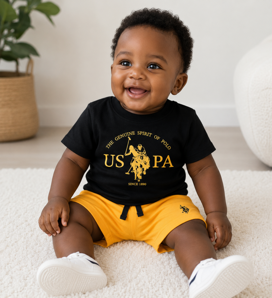 Ensemble Bébé 2 Pieces Short US Polo  – 100% Coton | 3 Mois à 3 Ans Dakar