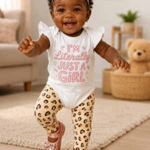 Ensemble bébé fille 3 pièces avec body imprimé et leggings  et Chaussures– Bambinerie Maternita Dakar