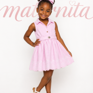 Robe Rayée Chic avec Serre-Tête et Ceinture – 100% Coton | Fille 3 Mois à 5 Ans. Maternita Dakar
