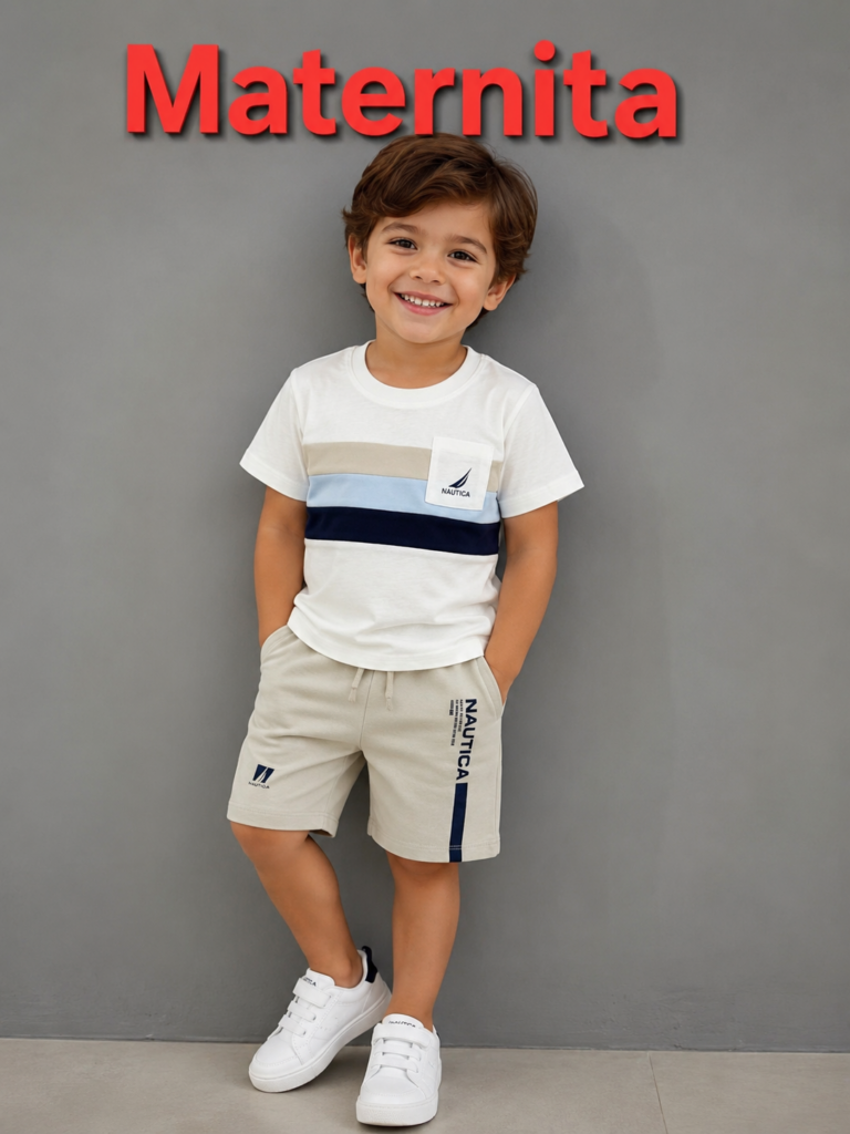 Ensemble Nautica Enfant 2 Pièces – T-shirt & Short en Coton | Bambinerie Maternita Dakar