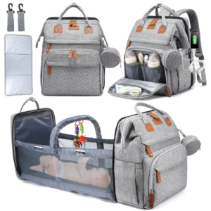 Sac à langer lit pliable 5 en 1 USB – Sac à dos maternité multifonction | Maternita Dakar