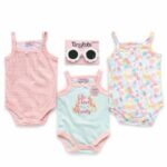 Lot de 3 Bodies Bébé Fille Cotonavec Lunettes – Coffret Été Fashion 3M-24M| Maternita Dakar