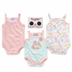 Lot de 3 Bodies Bébé Fille Cotonavec Lunettes – Coffret Été Fashion 3M-24M| Maternita Dakar