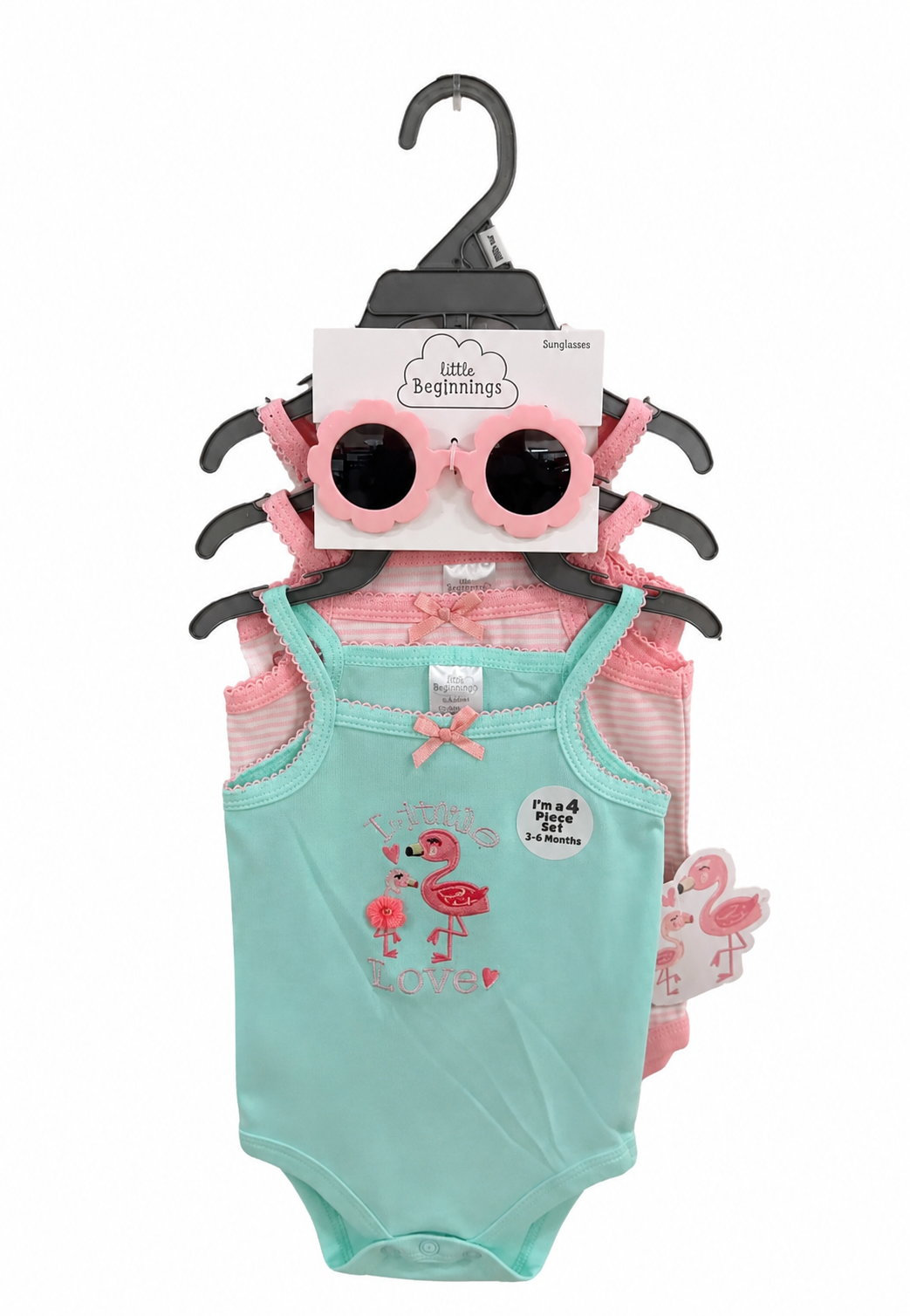 Lot de 3 Bodies Bébé Fille Cotonavec Lunettes – Coffret Été Fashion 3M-24M| Maternita Dakar – Image 2