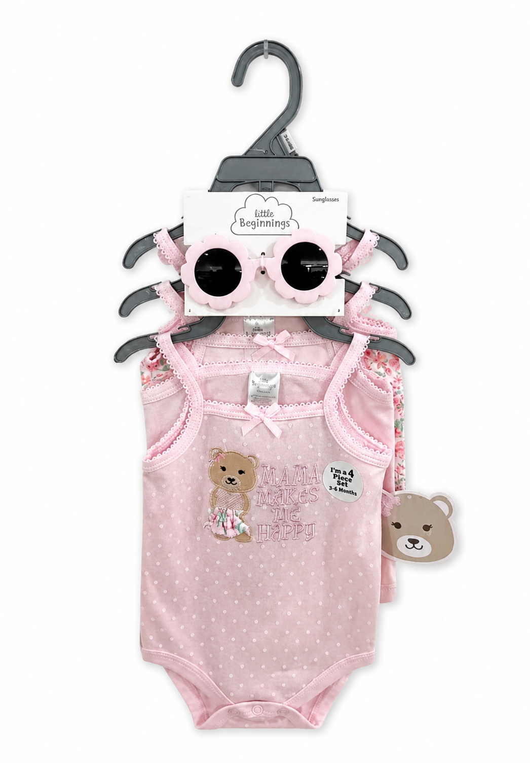 Lot de 3 Bodies Bébé Fille Cotonavec Lunettes – Coffret Été Fashion 3M-24M| Maternita Dakar – Image 6