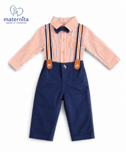 Ensemble Chic Garçon Chemise + Bretelles + Nœud Papillon + Pantalon Maternita