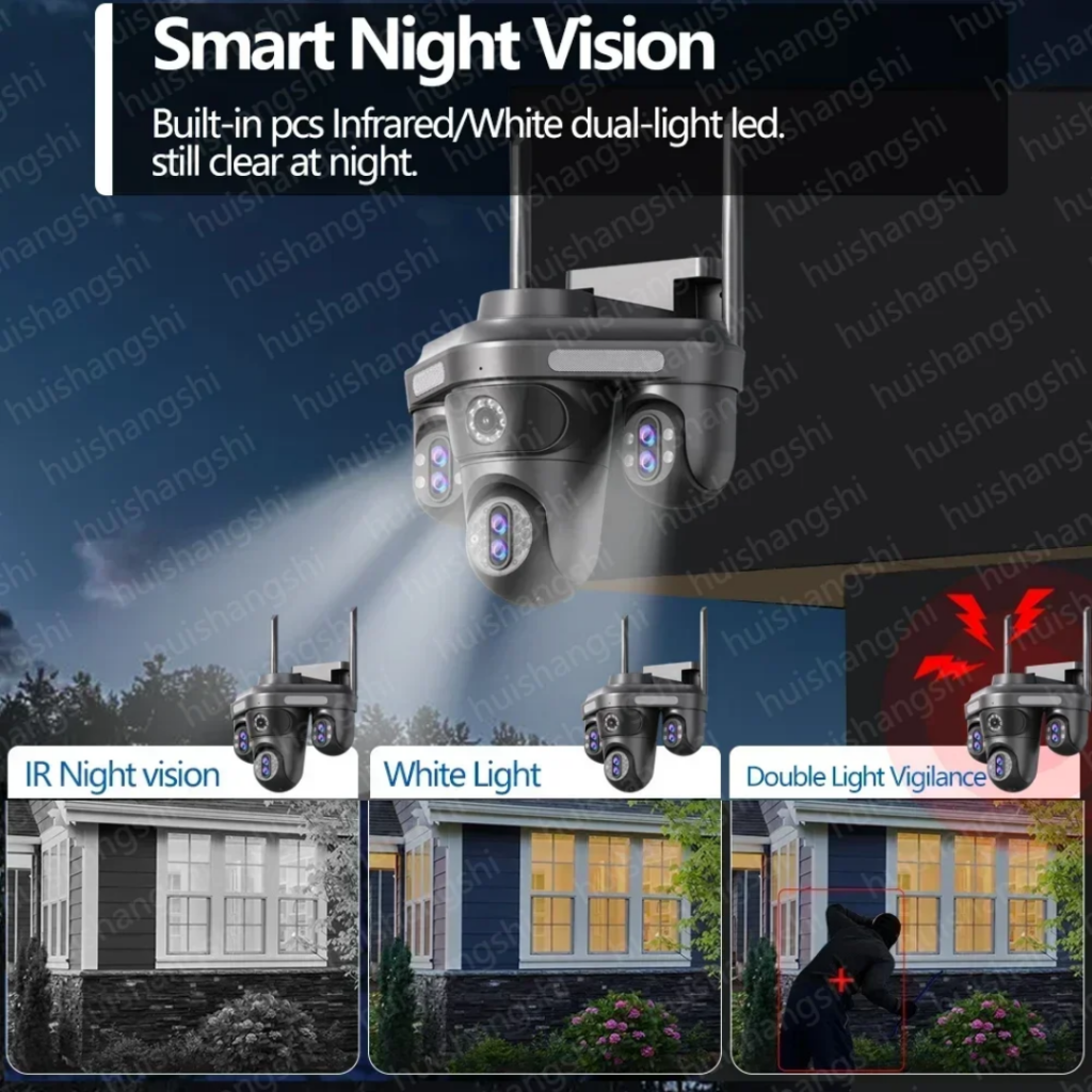 Caméra Solaire de Surveillance 4G/WiFi 4K avec Éclairage LED Intégré Maternita