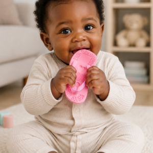 Anneau de Dentition Bébé en Silicone – Forme Chaussure 👶🩴Maternita Dakar