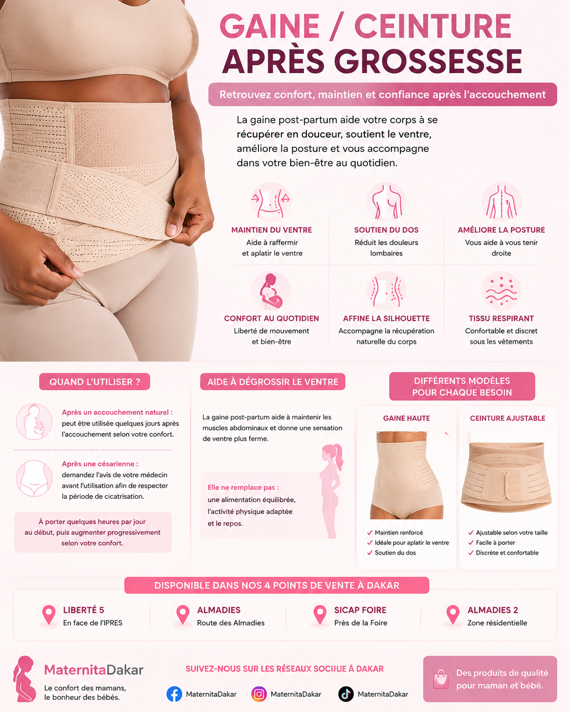 Gaine et ceinture post-grossesse