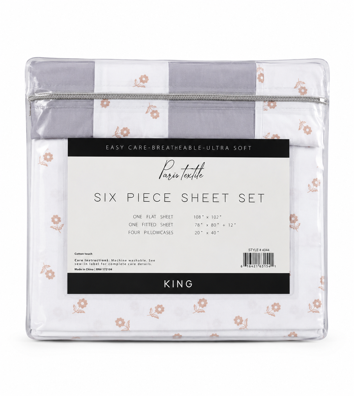 Drap de Lit 6 Pièces Coton 100% Paris Textile Maternita