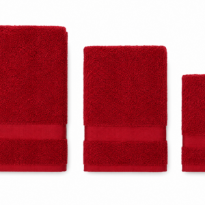 Ensemble de Serviettes de Bain 3 Pièces 100% Coton Rouge Maternita