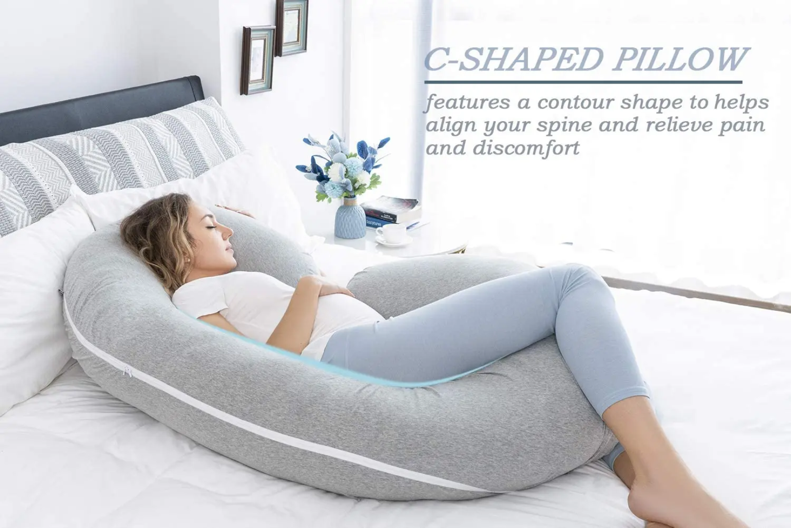 Coussin de Grossesse et d’Allaitement en Forme de C – Confort Total pour Futures Mamans | Maternita Dakar – Image 5