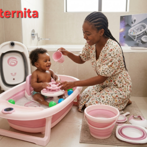 Baignoire Bébé Pliable avec Thermomètre Digital – Kit de Bain Complet | Maternita Dakar