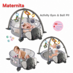 Tapis d’Éveil Bébé 3-en-1 Éléphant avec Parc à Balles – Activity Gym & Ball Pit HB91354 Maternita Dakar