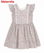 Robe Fille Fleurie à Volants et Dentelle – Maternita Dakar