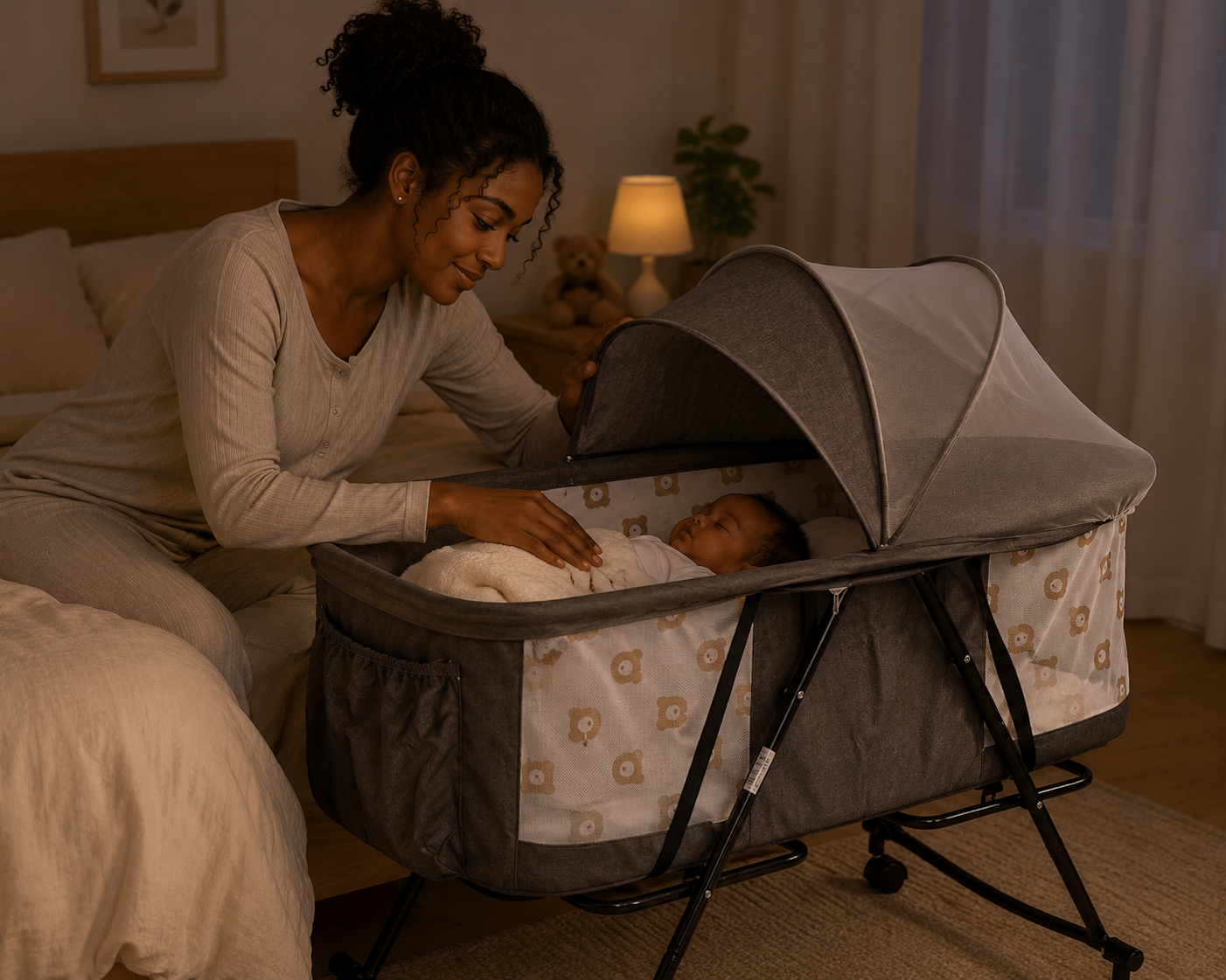 Couffin Léa Bébé Lit Pliable avec Moustiquaire et Fonction Bascule Maternita