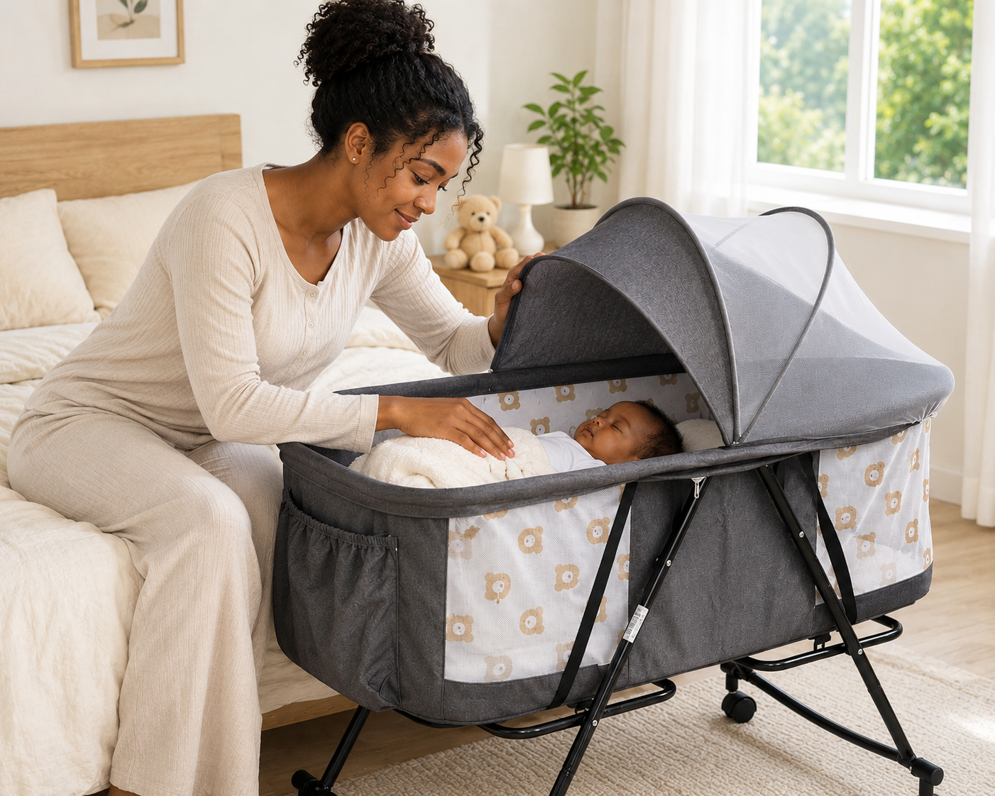 Couffin Léa Bébé Lit Pliable avec Moustiquaire et Fonction Bascule Maternita