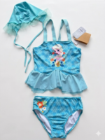 Maillot de Bain 3 Pièces Fille Bleu Fleuri Maternita