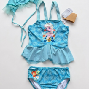 Maillot de Bain 3 Pièces Fille Bleu Fleuri Maternita