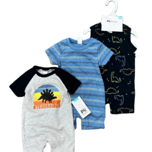 Trois combinaisons pour bébés Lot de 3 Barboteuses Bébé Garçon Maternita