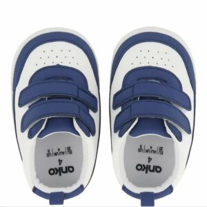 Chaussures Bébé Sport Bleu & Blanc à Scratch Maternita
