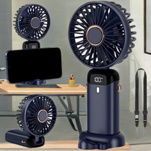 Ventilateur Mini USB Rechargeable Pliable avec Écran LED Maternita