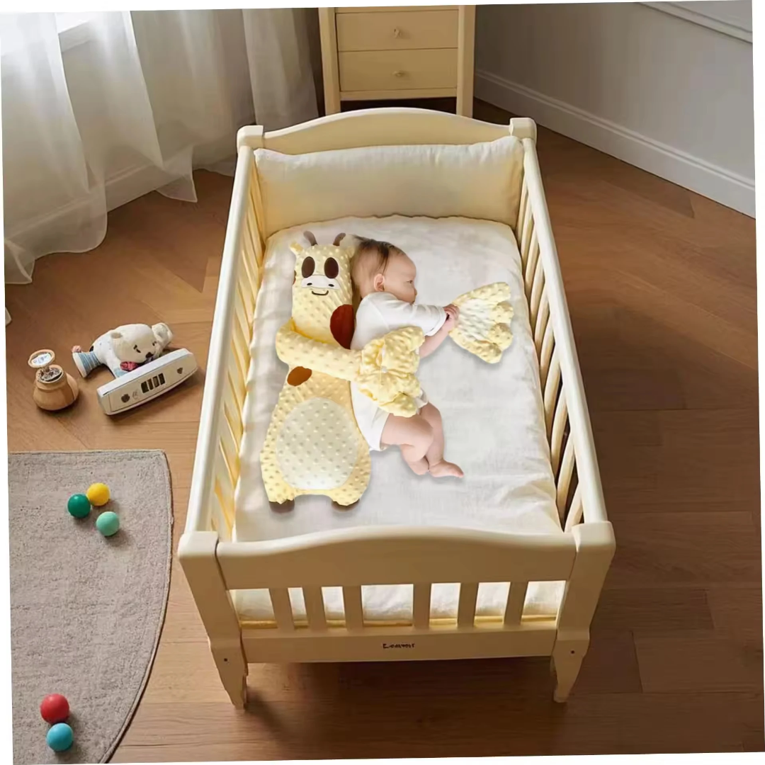 Coussin Anti-Roulis Bébé Girafe avec Bras Enveloppants et Télécommande Maternita