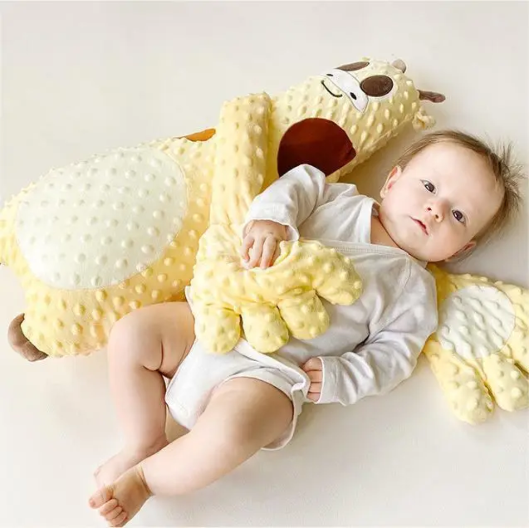 Coussin Anti-Roulis Bébé Girafe avec Bras Enveloppants et Télécommande Maternita