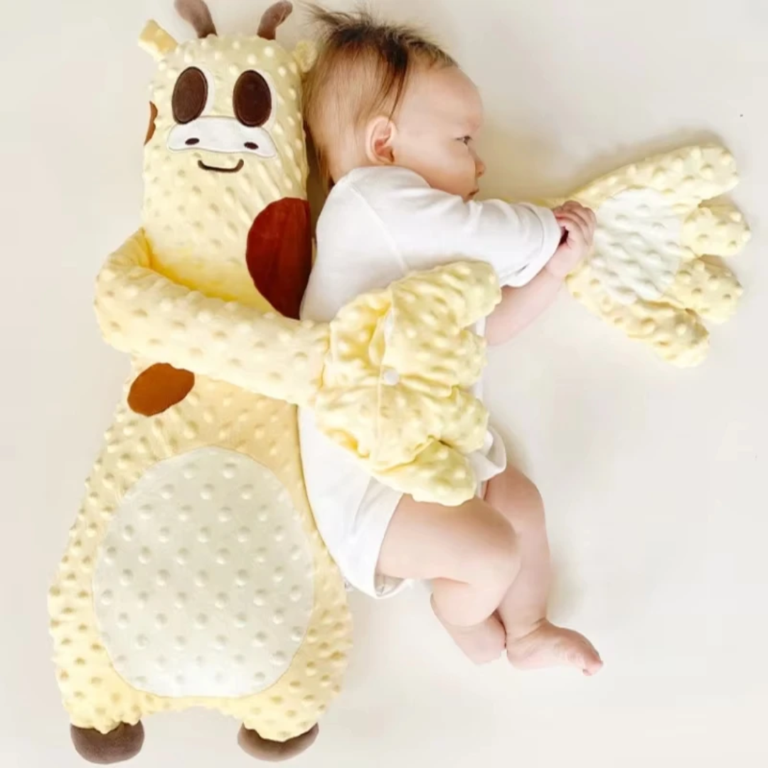 Coussin Anti-Roulis Bébé Girafe avec Bras Enveloppants et Télécommande Maternita