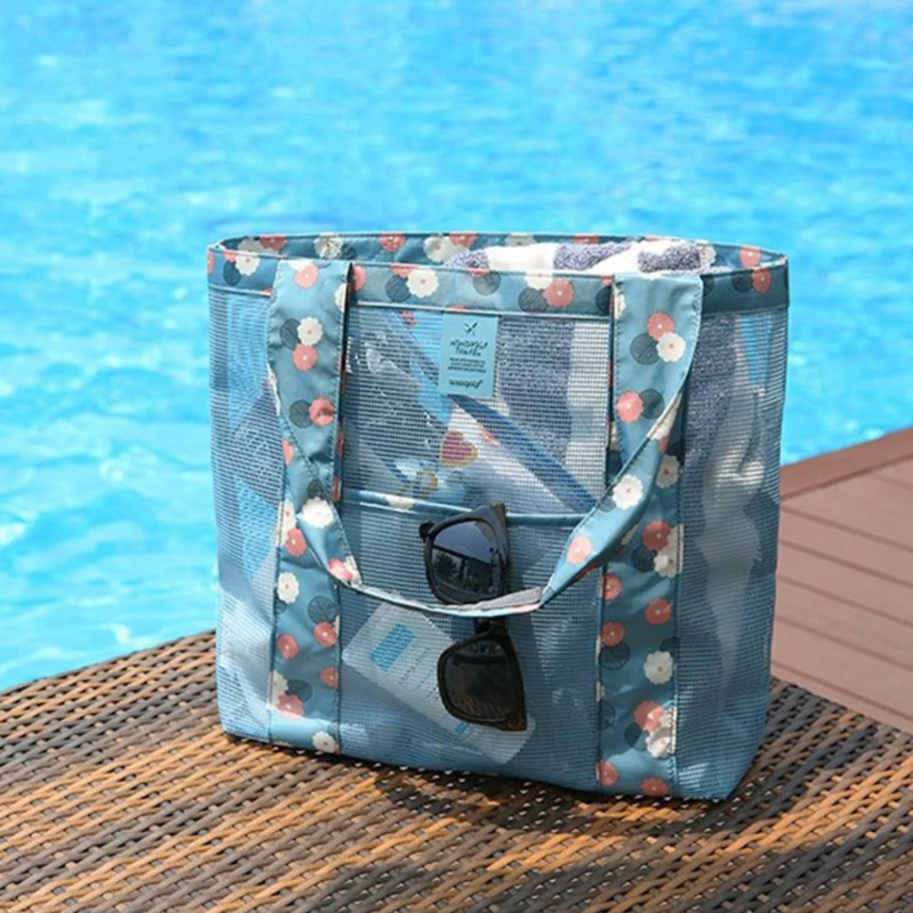 Sac de Plage en Maille XL – Léger, Résistant et Anti-Sable (32 × 32 × 10 cm)Maternita Dakar