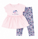 Ensemble Fille Tommy Hilfiger – Tunique Rose & Legging Fleuri Maternita Dakar