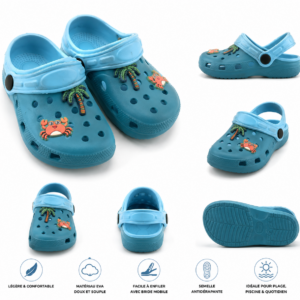 Crocs Sabots Enfant en EVA – Légers, Confortables et Antidérapants (Taille 20 à 35) Maternita Dakar