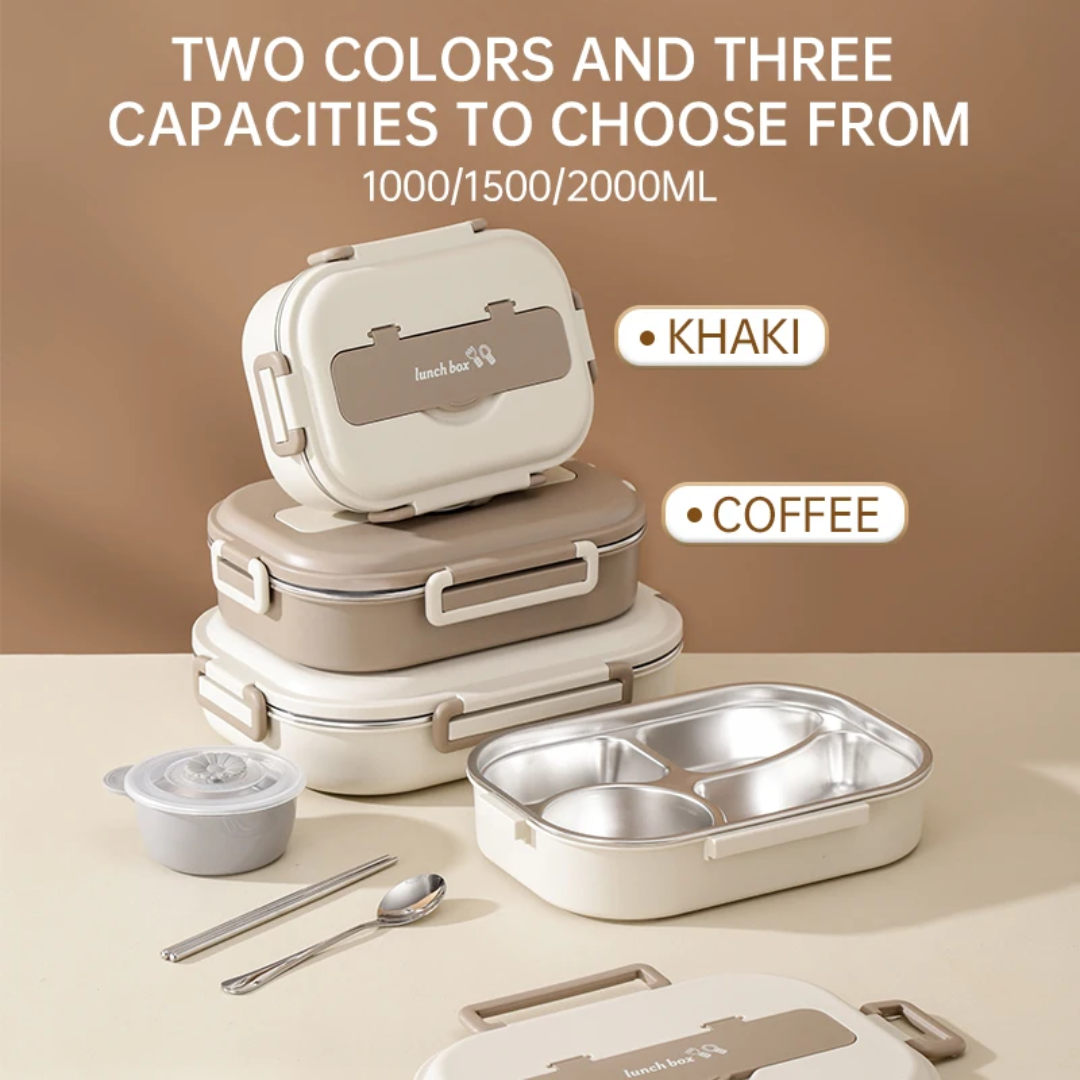 Lunch Box Bento Inox Compartimentée 1000 ml / 1500 ml – Étanche et Pratique sans Cuillere. Maternita – Image 4