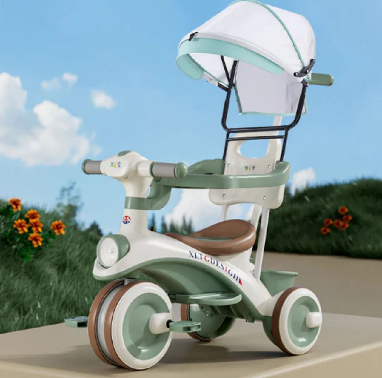 Tricycle évolutif Vélo avec poignée parentale et pare-soleil - Maternita Dakar – Image 2