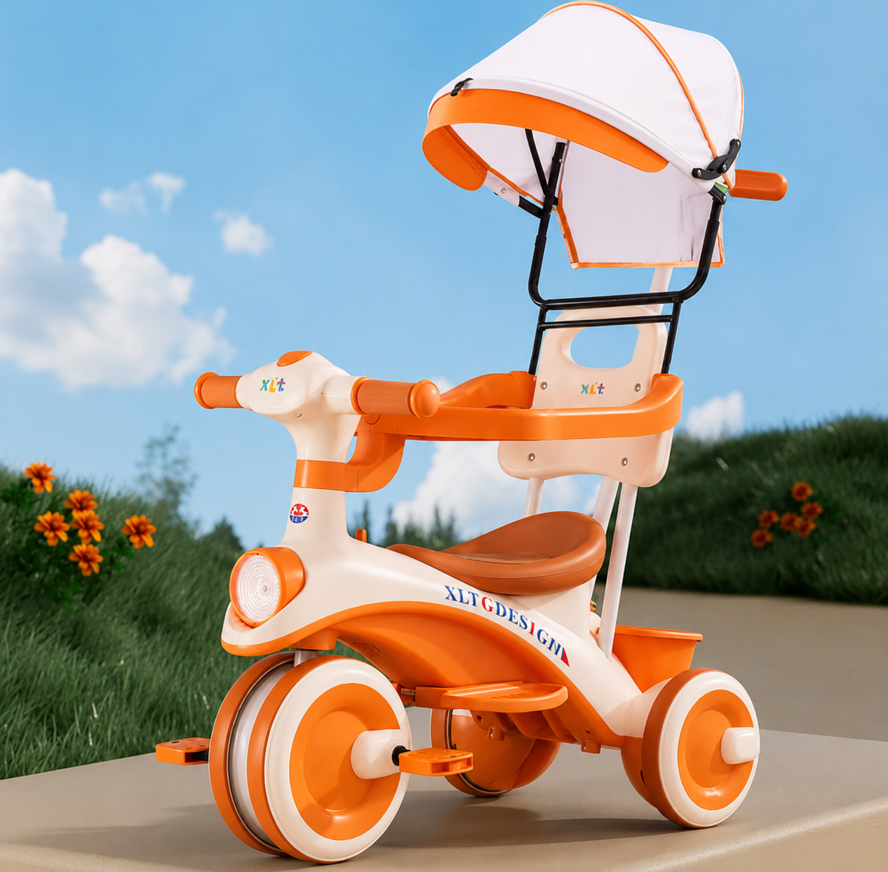 Tricycle évolutif Vélo avec poignée parentale et pare-soleil - Maternita Dakar – Image 3