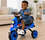Tricycle Enfant Moto 3 Roues avec Lumières et Musique – Bleu/Rose Maternita Dakar