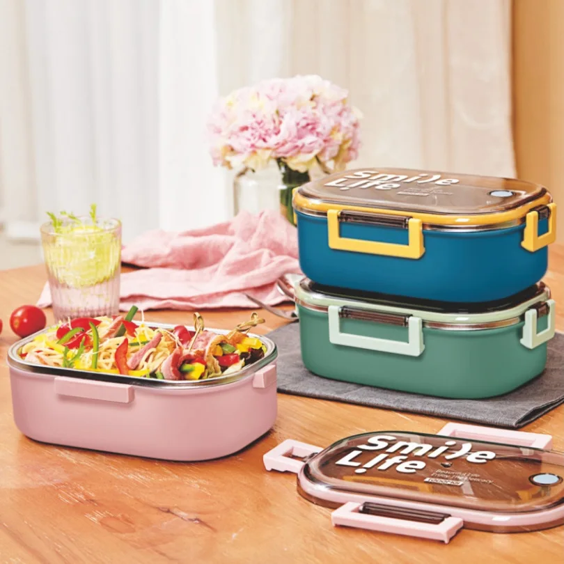 Range-Gouter Lunch Box Hermétique en Acier Inoxydable avec Compartiments – Couverts Inclus Maternita Dakar – Image 3