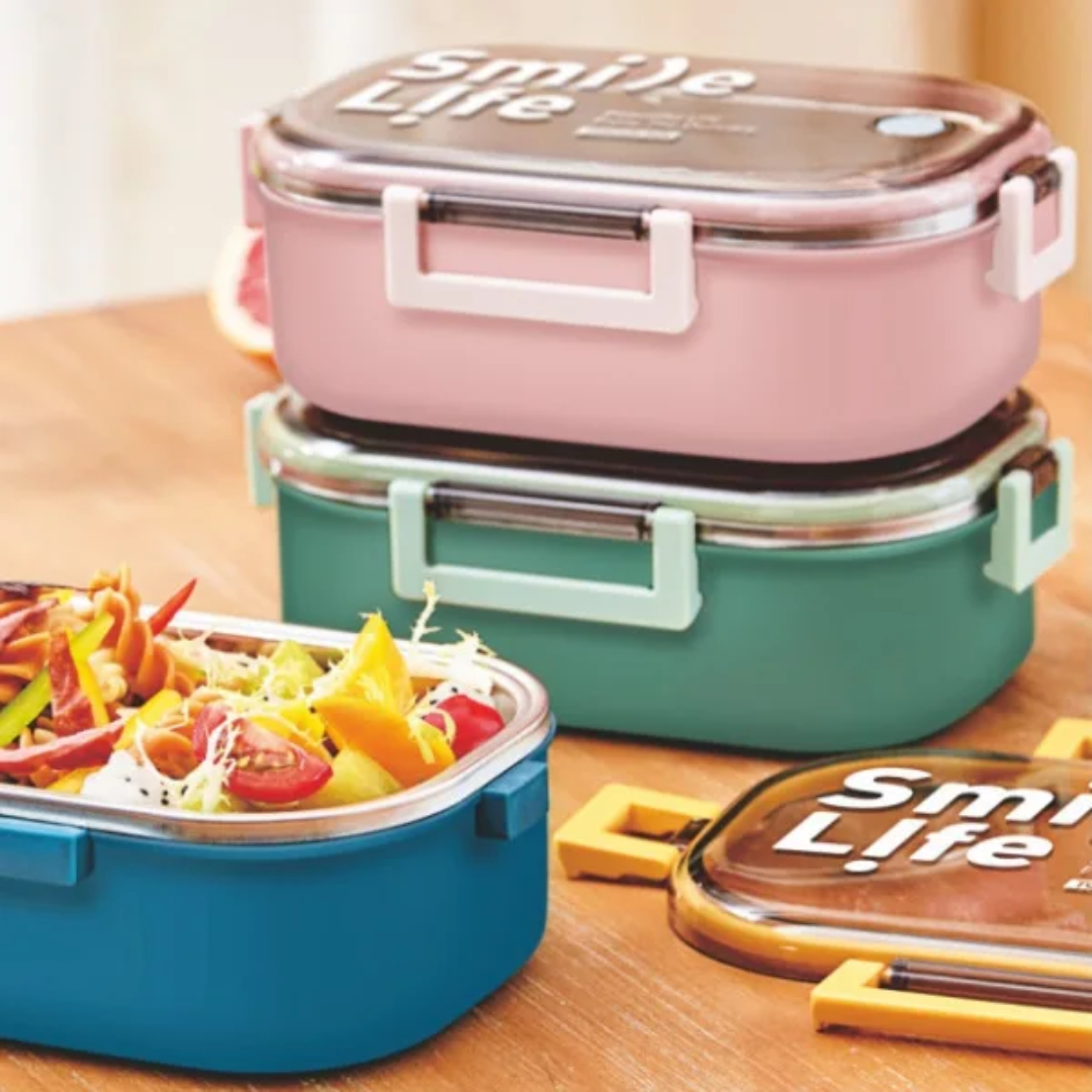 Range-Gouter Lunch Box Hermétique en Acier Inoxydable avec Compartiments – Couverts Inclus Maternita Dakar – Image 7