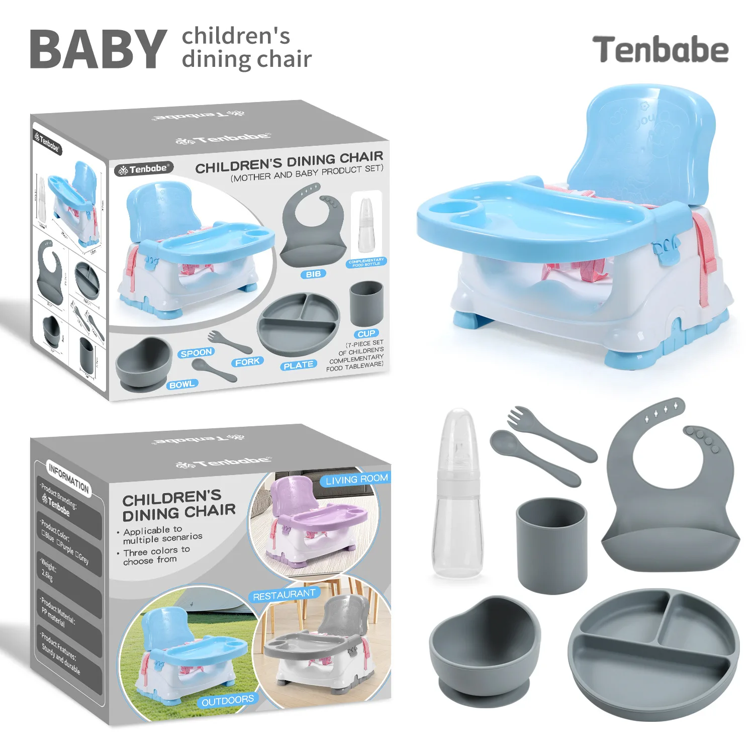 Réhausseur Chaise de repas bébé avec kit repas complet – Siège d'alimentation multifonction | Maternita Dakar – Image 6
