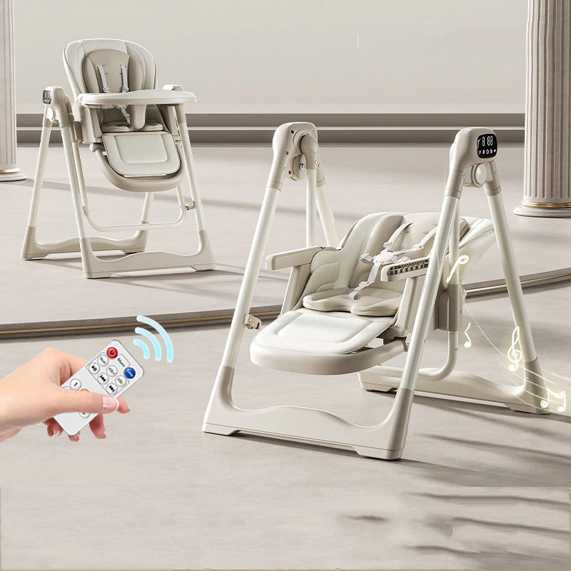 Chaise Haute Électrique Multifonction 2-en-1 avec Balançoire – Télécommande, Musique Bluetooth et Réglages Multiples Maternita Dakar