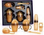 Set Coffret repas bébé multifonction 9 pièces – Biberons, tasses, cuillère et accessoires